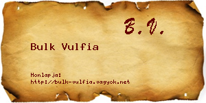 Bulk Vulfia névjegykártya